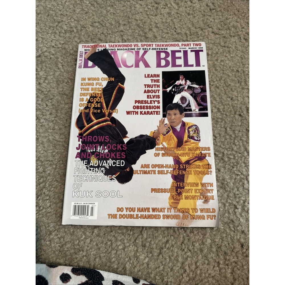 Black Belt Magazine March 1998 Elvis Karate Bjj MMA Chokes‎ Locks Wing Chun Kung
